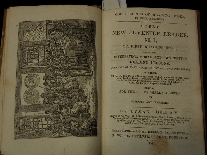 1847 COBB'S NEW JUVENILE READER VOLUME 1 & 2 - LYMAN COBB - K 2595