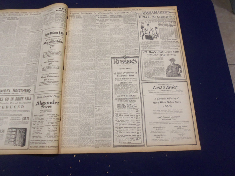 1920 JUNE 29 NEW YORK TIMES - DEMOCRATS WILDLY ACCLAIM WILSON - NT 9117