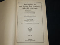 1915-1916 PAN AMERICAN SCIENTIFIC CONGRESS PROCEEDINGS VOLUME LOT OF 10 - KD 5L