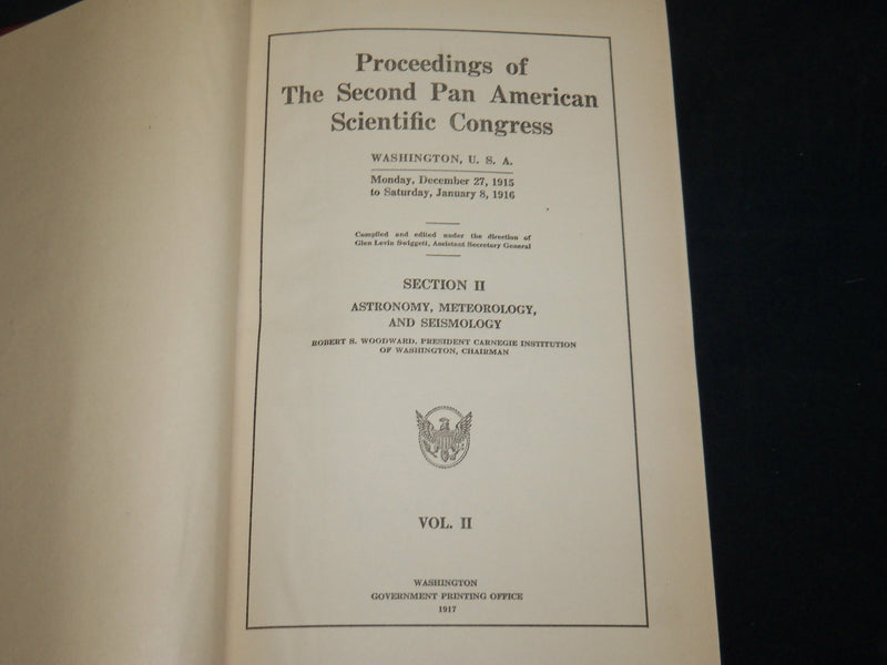1915-1916 PAN AMERICAN SCIENTIFIC CONGRESS PROCEEDINGS VOLUME LOT OF 10 - KD 5L