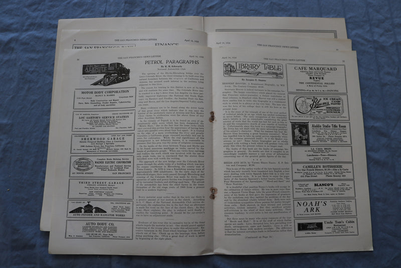 1928 APRIL 14 SAN FRANCISCO NEWS LETTER MAGAZINE - THE GIANT GEYSER - ST 5509O