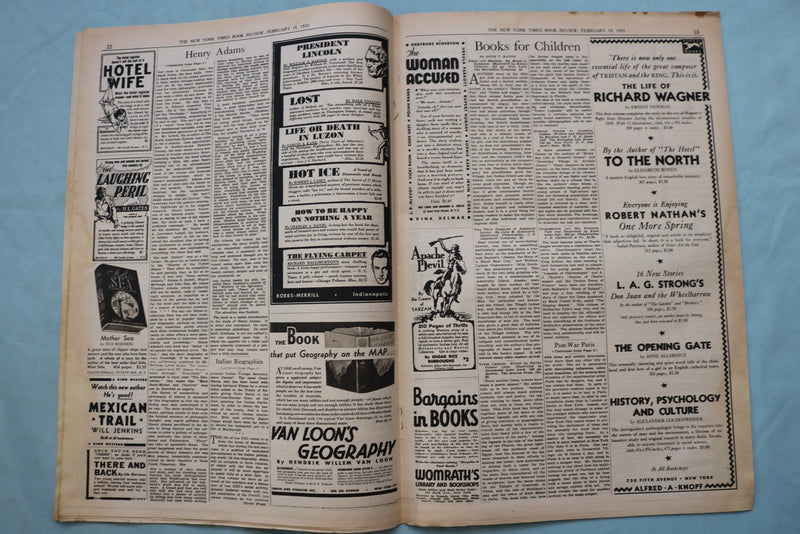 1933 FEB 19 NEW YORK TIMES BOOK REVIEW SECTION - HENRY ADAMS 'FAILURES'- NP 9162