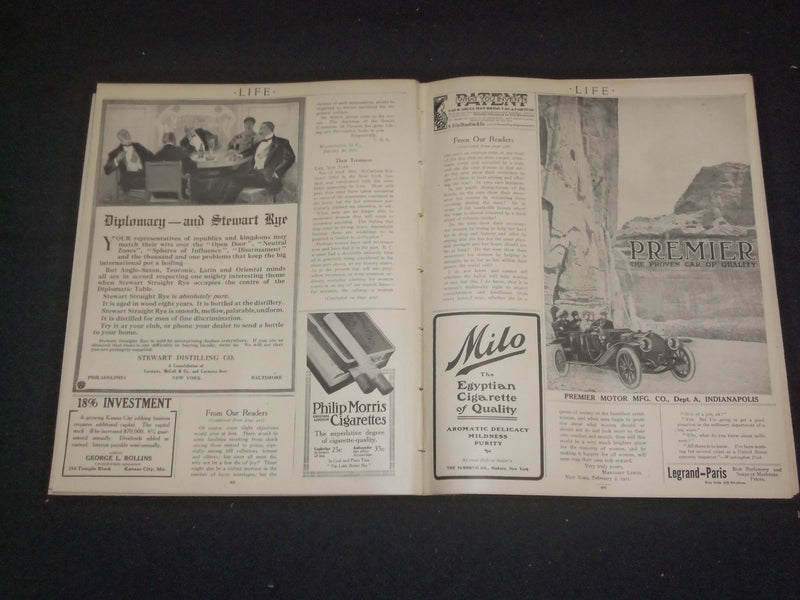 1911 FEBRUARY 23 LIFE MAGAZINE - RICH MAN'S NUMBER - ST 6444