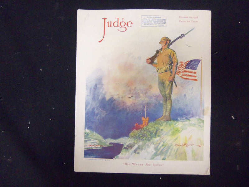 1918 OCTOBER 26 JUDGE MAGAZINE - NICE ILLUSTRATIONS, STORIES AND ADS - ST 3830