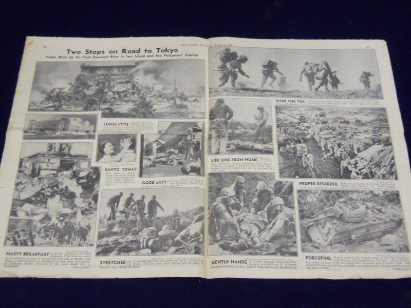 1945 MARCH 3 NEW YORK DAILY NEWS - 9TH SMASHES TO RHINE - NP 1995