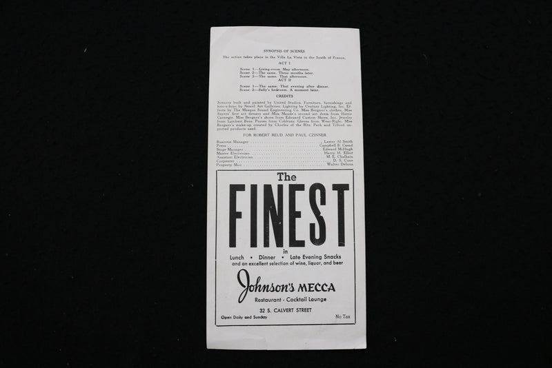 1945-1946 FORD'S THEATRE PROGRAMS - LOT OF 5 - BALTIMORE - K 2821