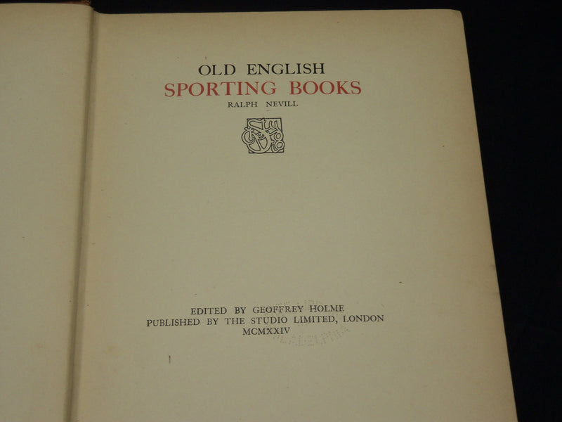 1924 OLD ENGLISH SPORTING BOOKS BY RALPH NEVILL VOLUME #384 -NICE PLATES - Z 182