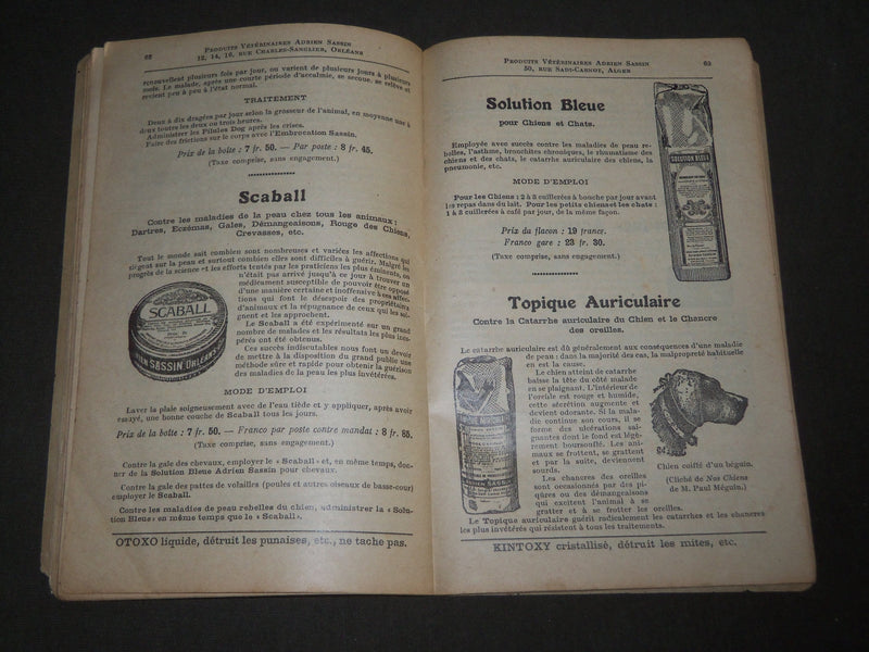 1935 ADRIEN SASSIN PRODUCTS VETERINAIRES FRENCH CATALOGUE - FR 628