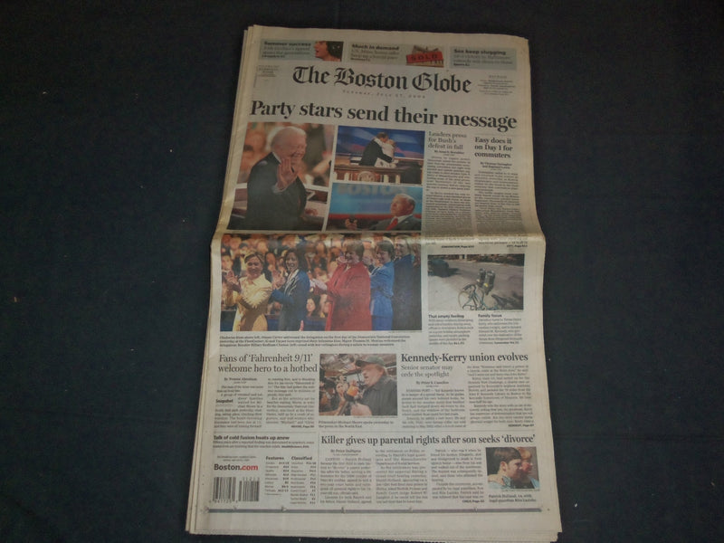 2004 JULY 27 THE BOSTON GLOBE NEWSPAPER -PARTY STARS SEND THEIR MESSAGE- NP 3494