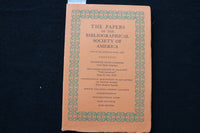 1969 THE PAPERS OF THE BIBLIOGRAPHICAL SOCIETY OF AMERICA - LOT OF 2 - K 2241