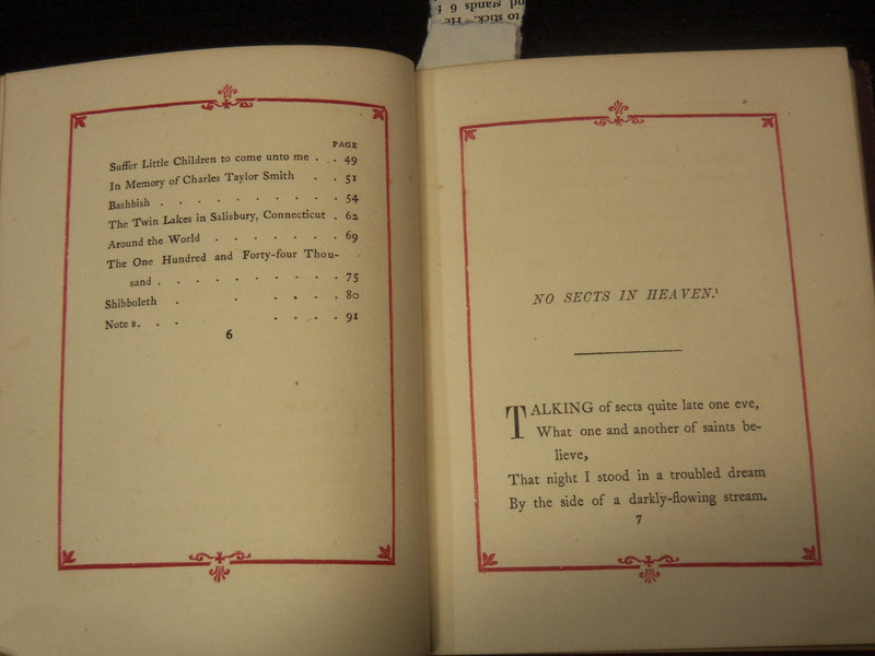 1869 NO SECTS IN HEAVEN AND OTHER POEMS BOOK BY E. H. J. CLEAVELAND - K 2098