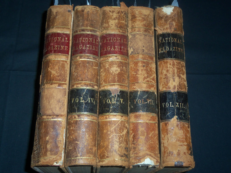 1853-1858 THE NATIONAL MAGAZINE BOUND VOLUME LOT OF 5 - NICE ILLUS. - KD 2011