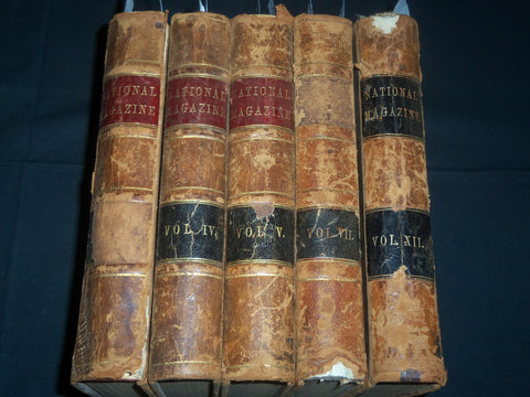 1853-1858 THE NATIONAL MAGAZINE BOUND VOLUME LOT OF 5 - NICE ILLUS. - KD 2011
