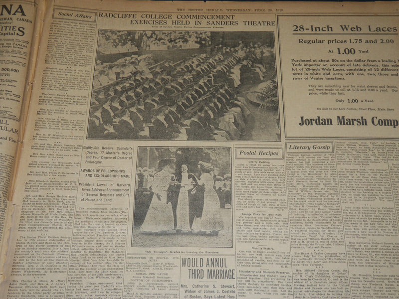 1910 JUNE 29 THE BOSTON HERALD - COLONEL ROOSEVELT HERE - TAFT ON WAY - BH 340