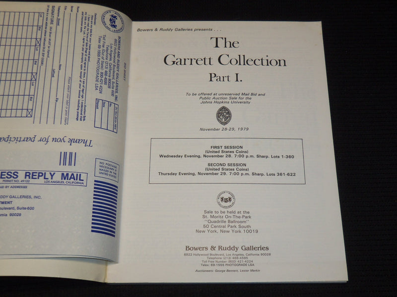 1979-1981 THE GARRETT COLLECTION SALES JOHN HOPKINS CATALOGS LOT OF 4 - O 3239K