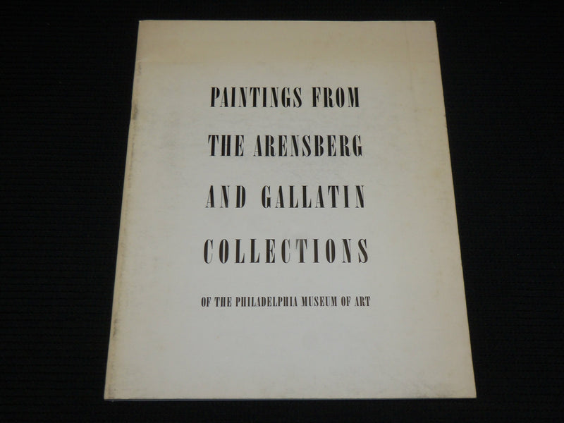 1961 PAINTINGS FROM THE ARENSBERG & GALLATIN COLLECTIONS SOFTCOVER BOOK - J 6953