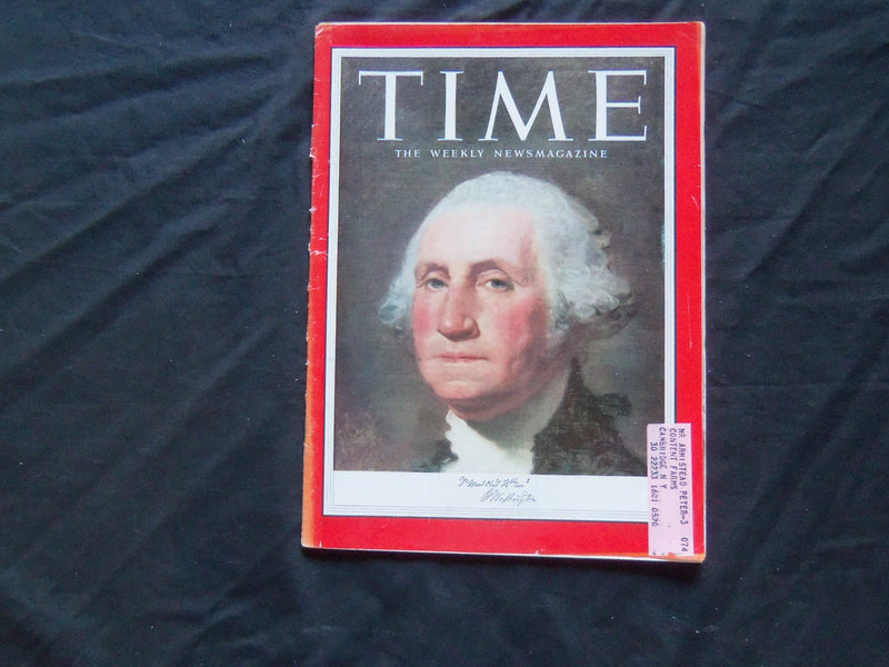 1953 JULY 6 TIME MAGAZINE - GEORGE WASHINGTON - T 1387