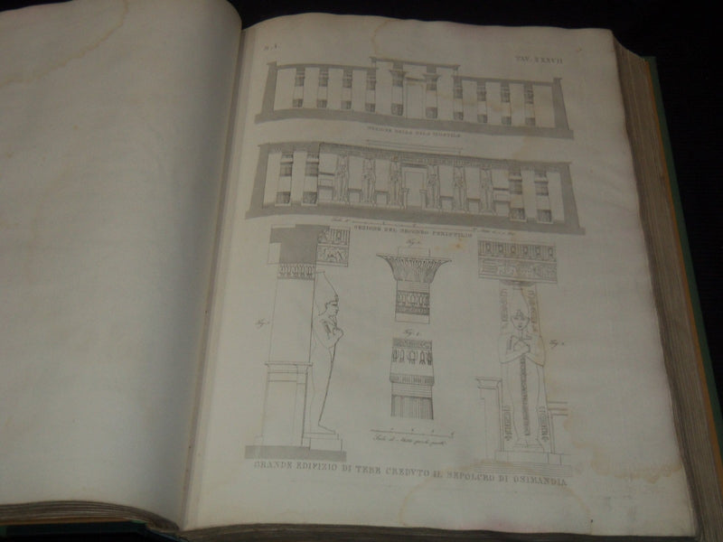 1839 L'ARCHITETTURE ANTICA VOLUME BY LUIGI CANINA - EGYPT ARCHITECTURE - Z 275