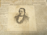 1851 APRIL 26 BOSTON MUSEUM NEWSPAPER - HOUSE OF SEVEN GABLES -M. NOAH - NP 9026