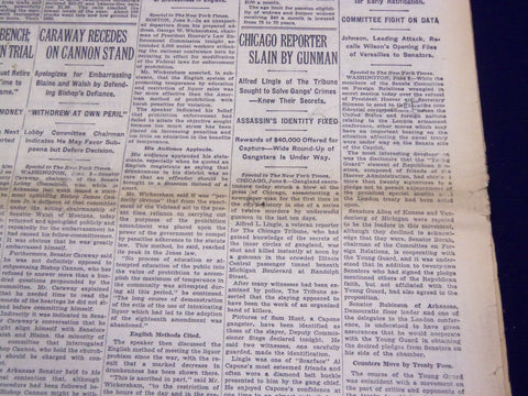 1930 JUNE 10 NEW YORK TIMES - CHICAGO REPORTER ALFRED LINGLE SLAIN - NT 1565