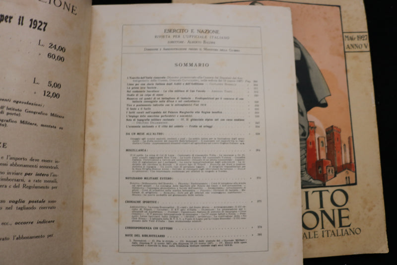 1927 ESERCITO E NAZIONE RIVISTA MAGAZINE - ITALIAN - LOT OF 10 - O 3692