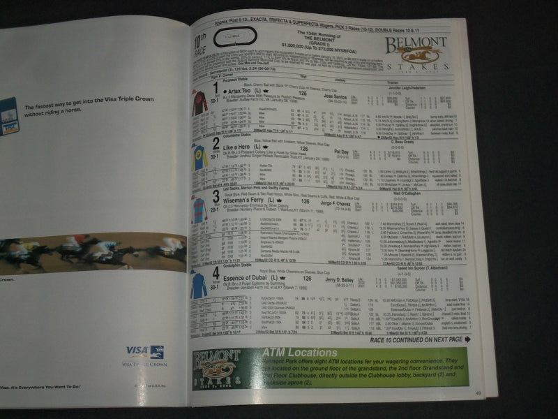 2012 JUNE 8 134TH RUNNING OF THE BELMONT STAKES PROGRAM - B 6464