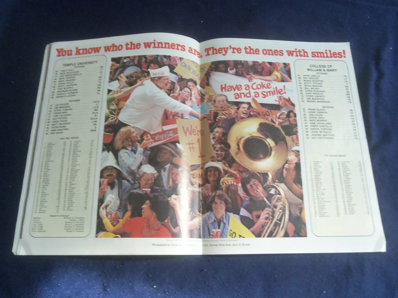 1981 SEP 5 FOOTBALL PROGRAM - TEMPLE UNIV VS COLLEGE WILLIAM & MARY - SP 1218I