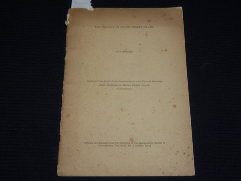 1919 THE GEOLOGY OF MOUNT DESERT ISLAND BULLETIN BY F. BASCOM - K 538