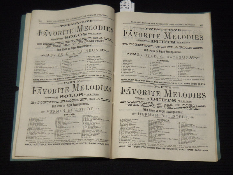 1800'S HARRY PRENDIVILLE MUSIC AND BOOKS CATALOGUE - WORCESTER MASS - K 588