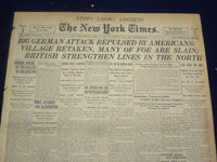1918 APRIL 21 NEW YORK TIMES - GERMAN ATTACK REPULSED BY AMERICANS - NT 8221