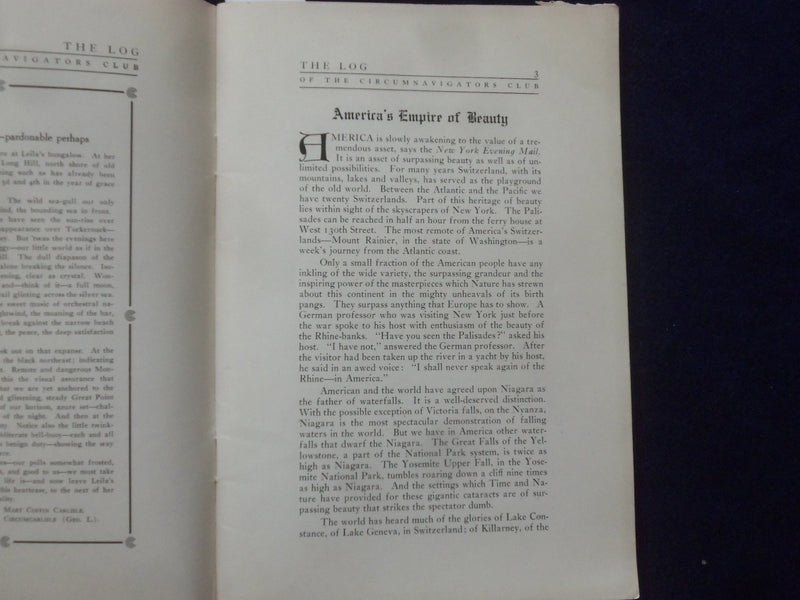 1917 SEP-OCT THE LOG OF THE CIRCUMNAVIGATORS CLUB SOFTCOVER BOOK - K 181