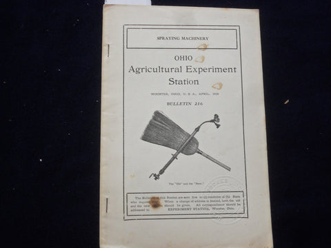 1910 APRIL OHIO AGRICULTURAL EXPERIMENT STATION - SPRAYING MACHINERY - J 9648