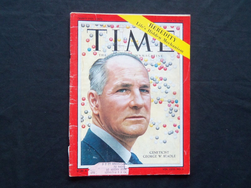 1958 JULY 14 TIME MAGAZINE - GENETICIST GEORGE W. BEADLE - T 1645