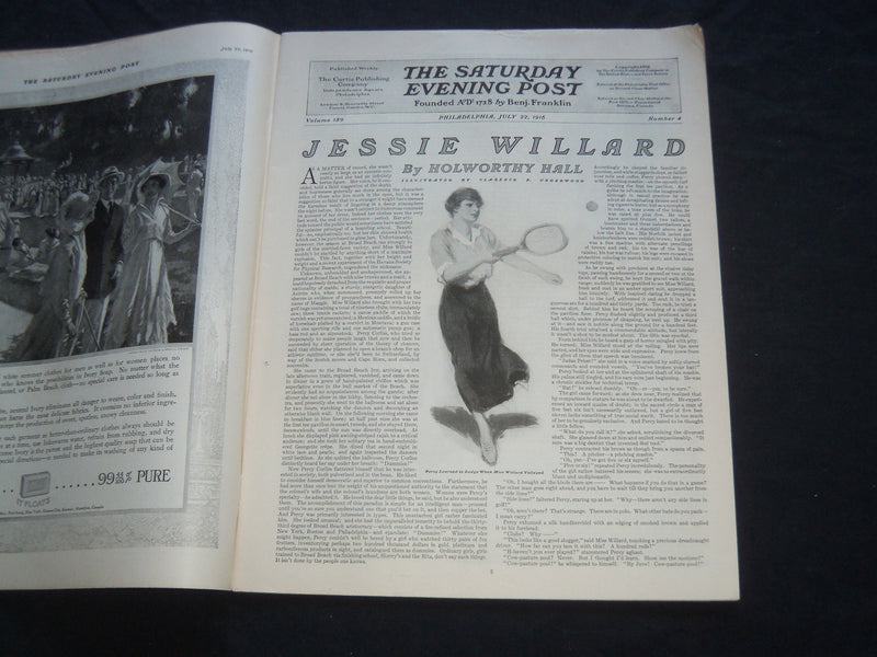 1916 JULY 22 THE SATURDAY EVENING POST MAGAZINE - NEYSA MCMEIN COVER - SP 737