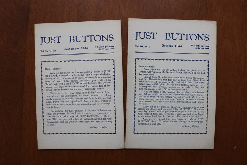 1944-1946 JUST BUTTONS MAGAZINE - LOT OF 13 - O 3925