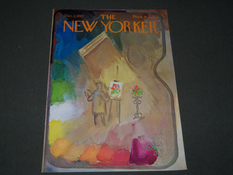 1967 DECEMBER 2 NEW YORKER MAGAZINE FRONT COVER ONLY - GREAT ART FOR FRAMING