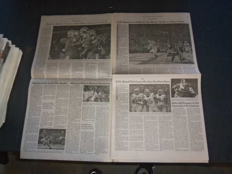 2016 JAN 2 NEW YORK TIMES SPORTS SUNDAY - OHIO STATE FIESTA BOWL WIN - NP 4024
