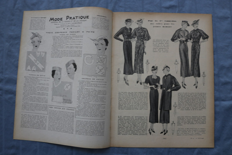 1936 APRIL 4 MODE PRATIQUE MAGAZINE - ROBE DU SOIR - FRENCH - E 26448