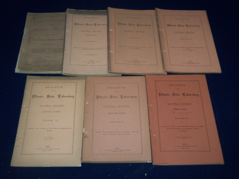 1878-1886 ILLINOIS STATE LABORATORY OF NATURAL HISTORY BULLETIN LOT OF 7- O 1691
