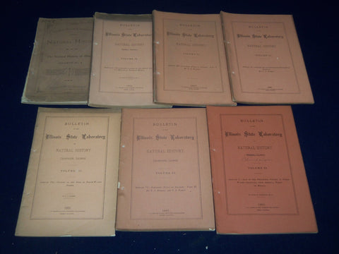 1878-1886 ILLINOIS STATE LABORATORY OF NATURAL HISTORY BULLETIN LOT OF 7- O 1691
