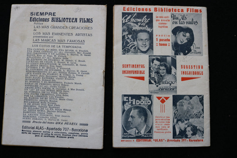 1920'S-1930'S BIBLIOTECA FILMS STORY BOOKS - SOFTCOVER - SPANISH - K 1981