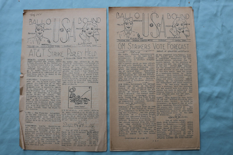 1946 BALLOU BOUND- TRANSPORT SHIP NEWSPAPER - LOT OF 26 - K 2519