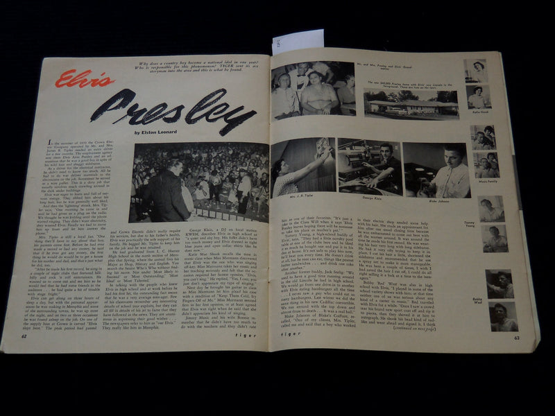 1956 DECEMBER TIGER MAGAZINE - LIFE OF ELVIS PRESLEY - WILLAIM PENN - SP 3253Q