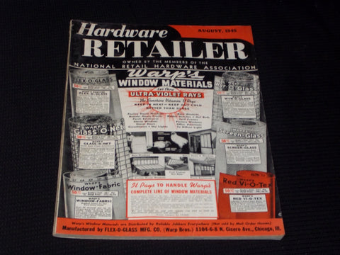 1945 AUGUST HARDWARE RETAILER MAGAZINE - WARP'S COVER - E 3558