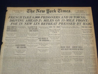 1918 AUGUST 21 NEW YORK TIMES - FRENCH TAKE 8,000 PRISIONERS - NT 9205