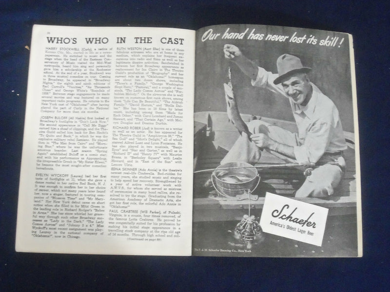 1945 MAY 6 PLAYBILL PROGRAM - OKLAHOMA - RUTH WESTON - J 6468