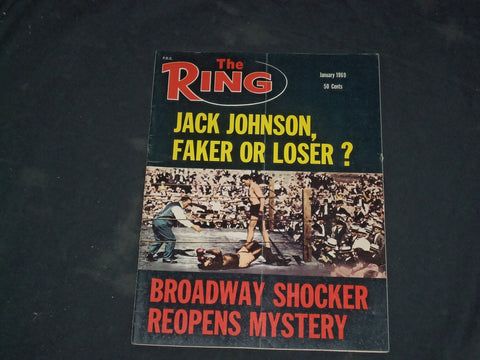 1969 JANUARY THE RING MAGAZINE - JACK JOHNSON, FAKER OR LOSER? COVER - CW 661