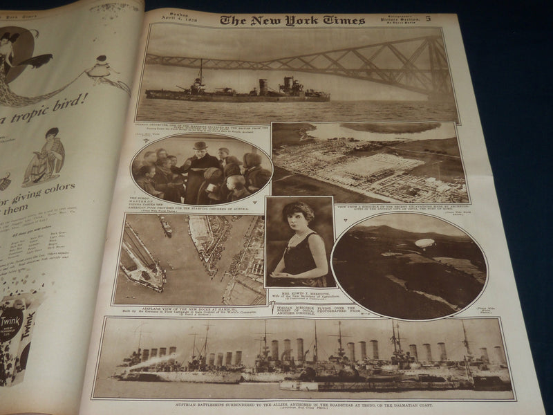 1920 APRIL 4 NEW YORK TIMES PICTURE SECTION - CHAPLIN - NICE PHOTOS - NT 8762