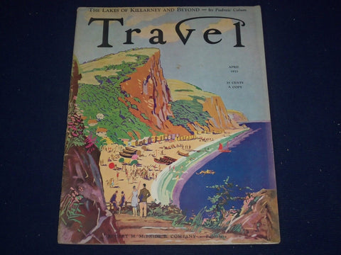 1933 APRIL TRAVEL MAGAZINE - ALONG THE COAST OF DEVON COVER - PHOTOS - J 1389