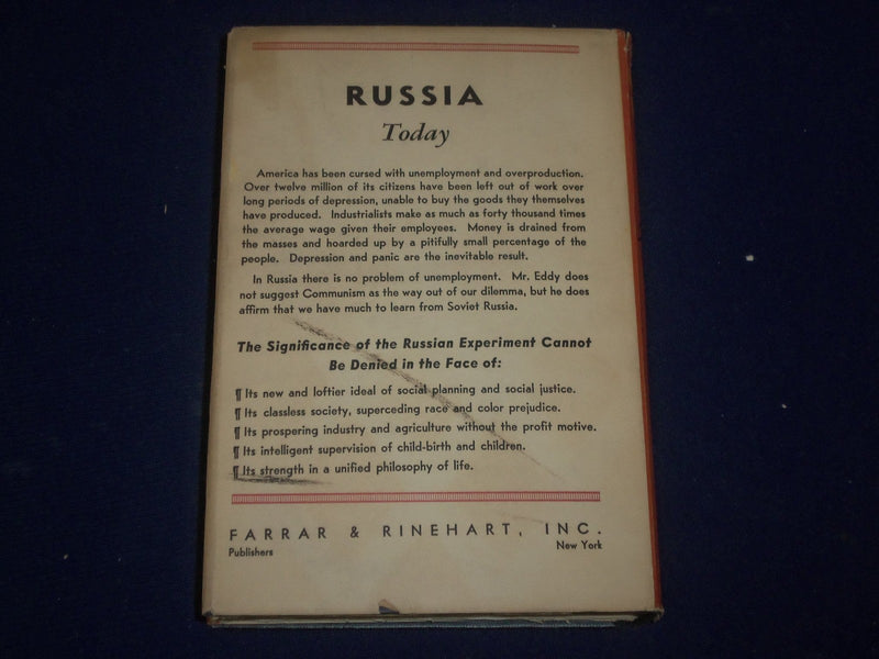 1934 RUSSIA TODAY WHAT CAN WE LEARN FROM IT BOOK BY SHERWOOD EDDY - KD 2628